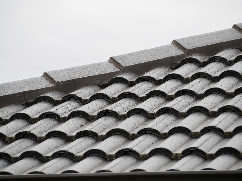 gray concrete roofing tile